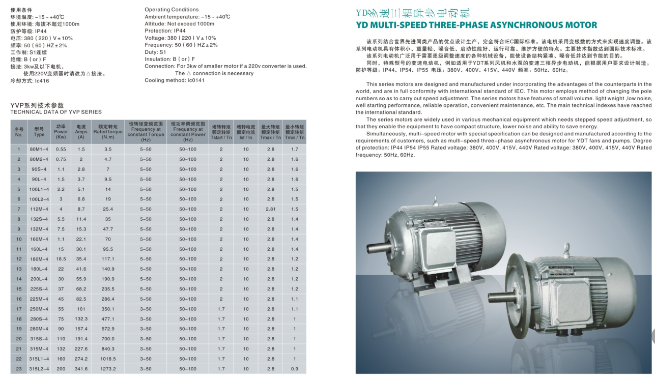 YD多速三相异步电动机