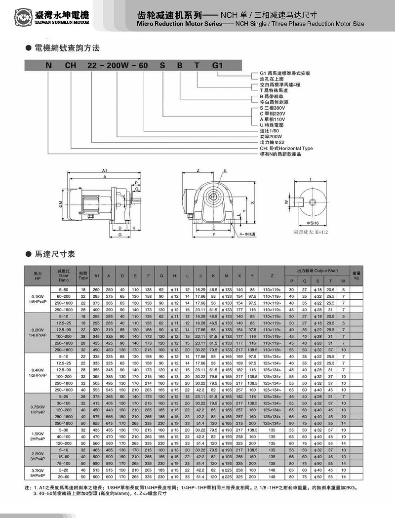 永坤齿轮减速电机